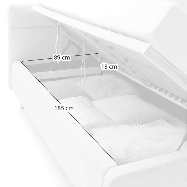 Polsterbett LOTTE Webstoff Meara: Mintgrau - 180 x 200cm