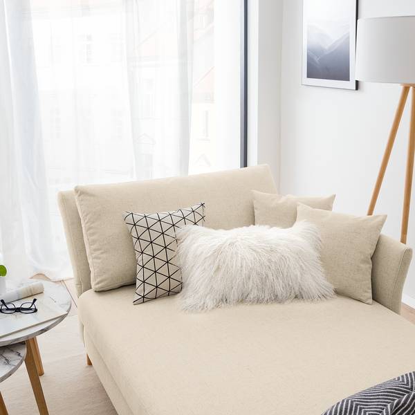 Recamiere Hillarys II Webstoff - Creme - Breite: 101 cm - Ausrichtung links