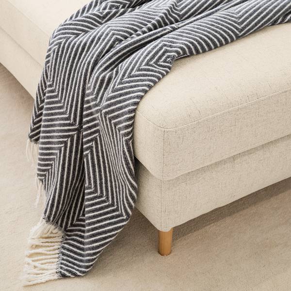 Recamiere Hillarys II Webstoff - Creme - Breite: 101 cm - Ausrichtung links