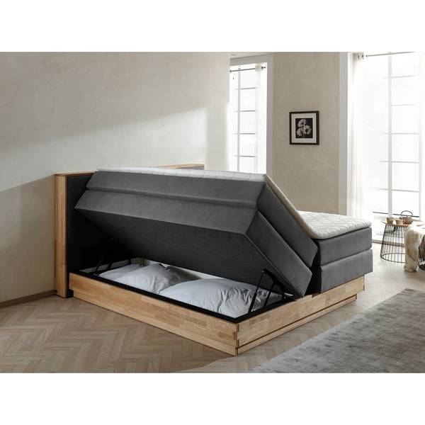 Lit boxspring Moneta Gris - 180 x 200cm - D2 souple