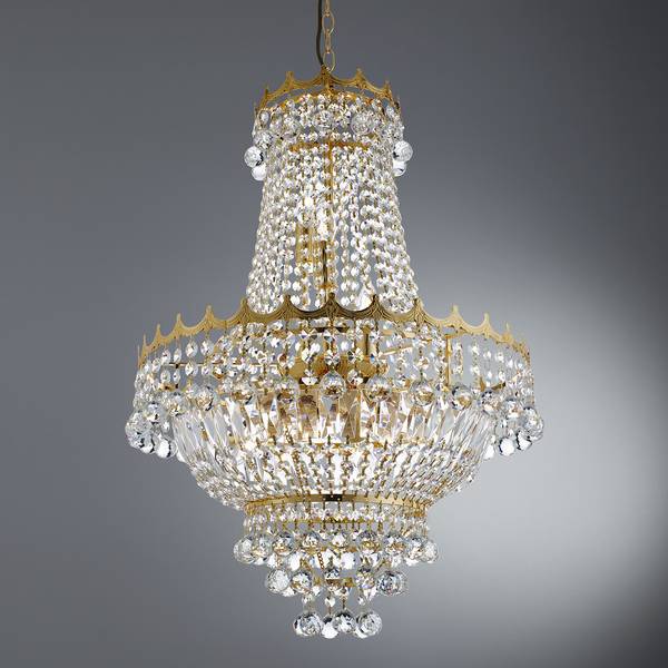 Lustre Versailles Verre cristallin / Acier - 9 ampoules