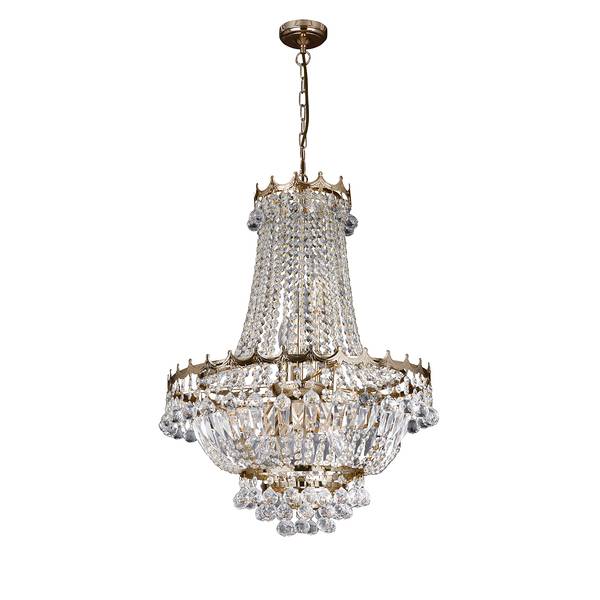 Lustre Versailles Verre cristallin / Acier - 9 ampoules