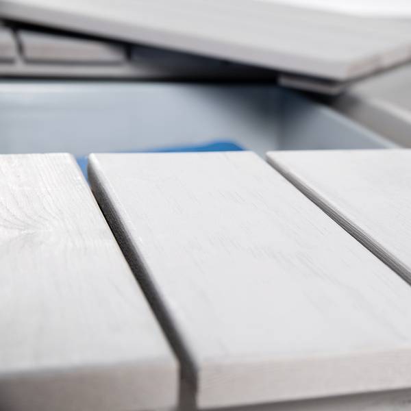 Sandkasten Deluxe Tanne, lasiert / Kunststoff - Grau