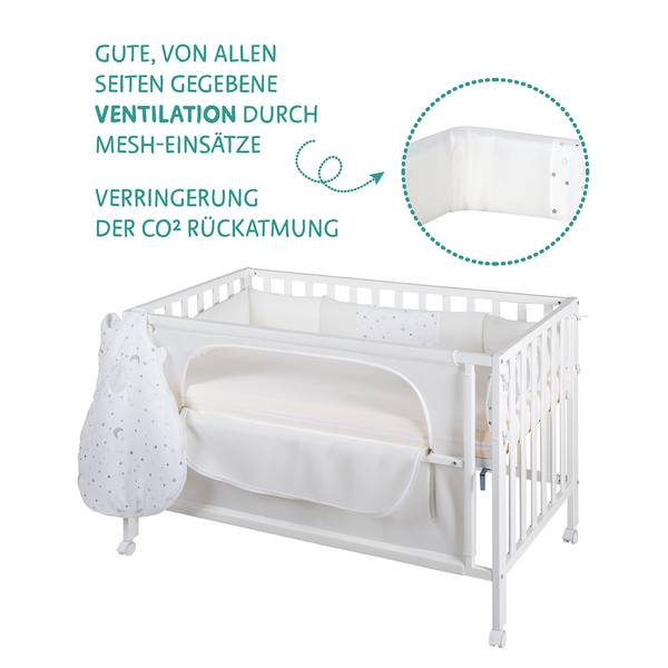 Lit de Chambre 60 x 120 cm Sternenzauber Blanc - Bois manufacturé - 66 x 86 x 125 cm