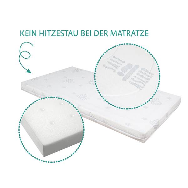 Lit de Chambre 60 x 120 cm Sternenzauber Blanc - Bois manufacturé - 66 x 86 x 125 cm