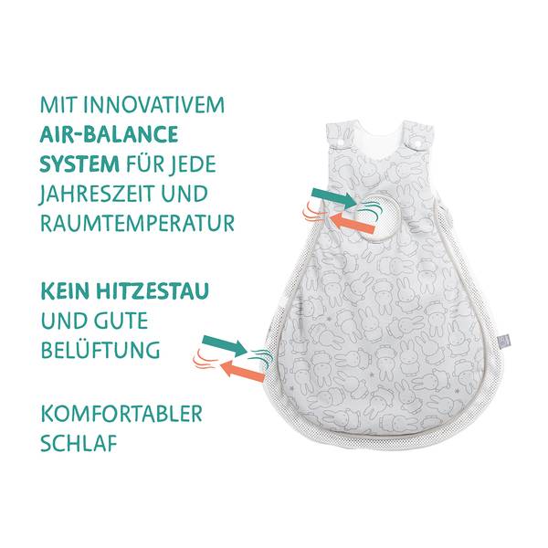 Schlafsack Miffy III Gr. 56/62 Grau / Weiß