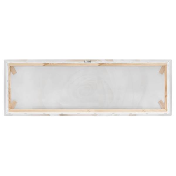 Tableau déco Pretty White Rose I Toile / Épicéa massif - Multicolore - 90 x 30 cm