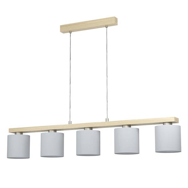 Hanglamp Castralvo textielmix/staal - 5 lichtbronnen