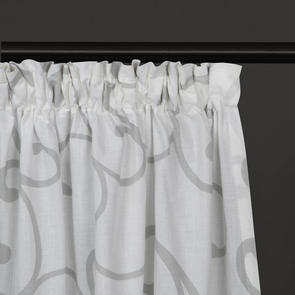 Rideau Ilia Coton biologique - Blanc / Gris clair