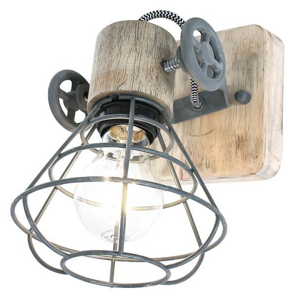 Wandleuchte Geurnsey Eisen - 1-flammig - Grau