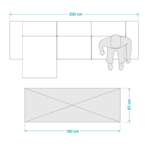 Küchenläufer Sterneküche Mischgewebe - Grau / Hellgrau