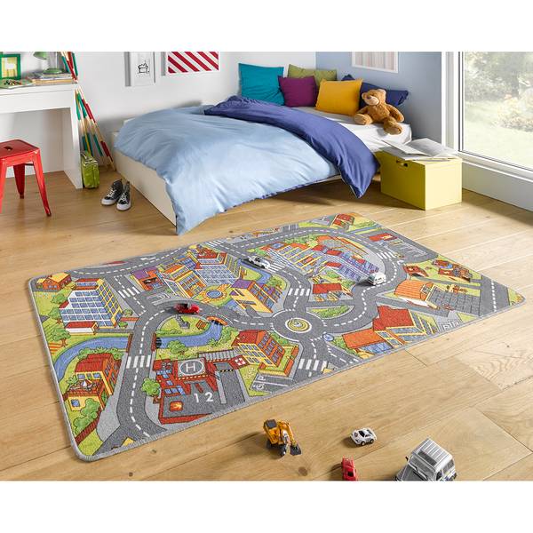 Kinderteppiche Smart City Mischgewebe - Grau / Multi - 200 x 300 cm