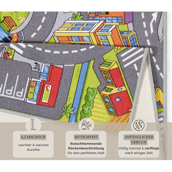 Kinderteppiche Smart City Mischgewebe - Grau / Multi - 200 x 300 cm