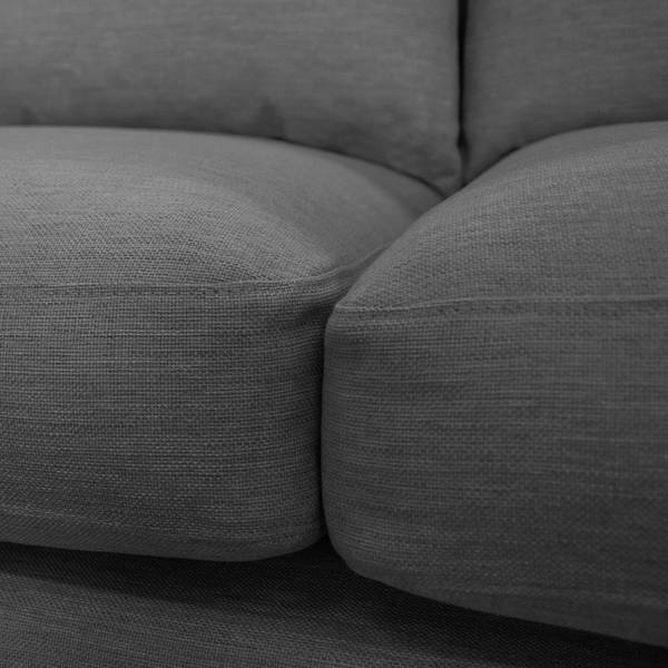 Hoekbank Breves Vlakweefsel - antracietkleurig - ottomane vooraanzicht rechts