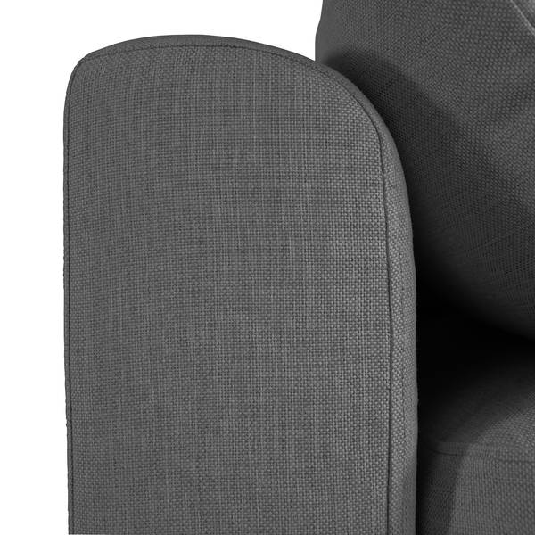 Hoekbank Breves Vlakweefsel - antracietkleurig - ottomane vooraanzicht rechts