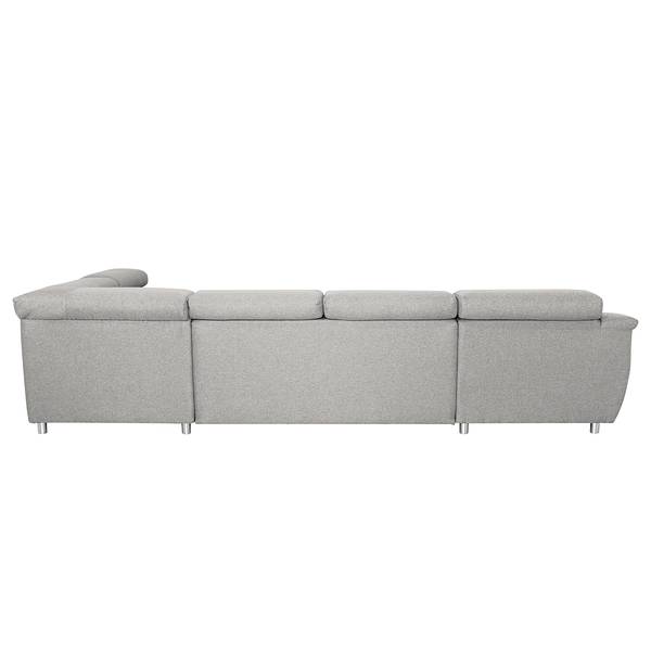 Zithoek Swaine geweven stof - lichtgrijs - chaise longue vooraanzicht links - met slaapfunctie