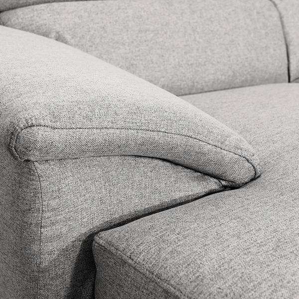 Zithoek Swaine geweven stof - lichtgrijs - chaise longue vooraanzicht links - met slaapfunctie