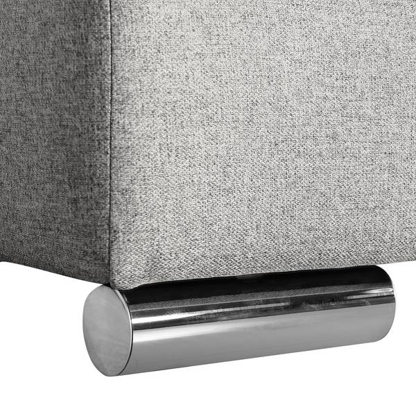 Zithoek Swaine geweven stof - lichtgrijs - chaise longue vooraanzicht links - met slaapfunctie