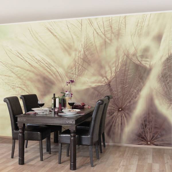 Vliesbehang Paardenbloem onscherp Vliespapier - 432 x 290 cm