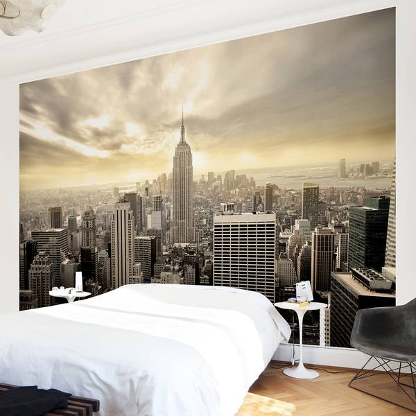Vliestapete Manhattan Dawn Vliespapier - Beige - 480 x 320 cm