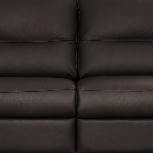 Canapé Lamexa I  (2-3 places) Cuir véritable - Marron foncé - Sans fonction