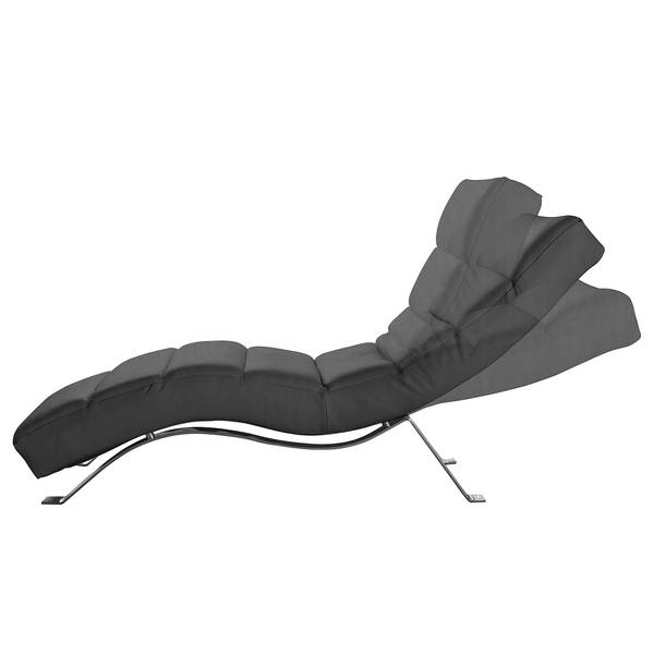 Relaxliege Kasson Microfaser Bice: Dunkelgrau - Silber