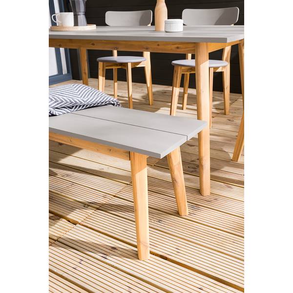 Gartenbank Lindholm Akazie massiv - Grau / Braun