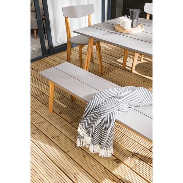 Gartenbank Lindholm Akazie massiv - Grau / Braun