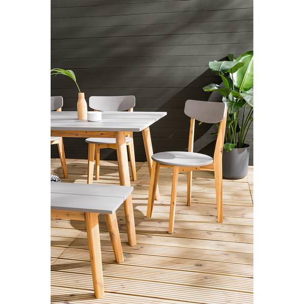 Gartentisch Lindholm I Akazie massiv - Grau / Braun