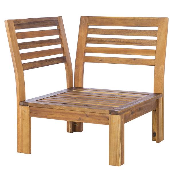 Fauteuil d’angle d’extérieur LEXI Tissu / Acacia massif - Blanc laine