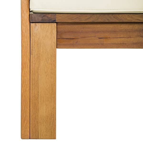 Fauteuil d’angle d’extérieur LEXI Tissu / Acacia massif - Blanc laine