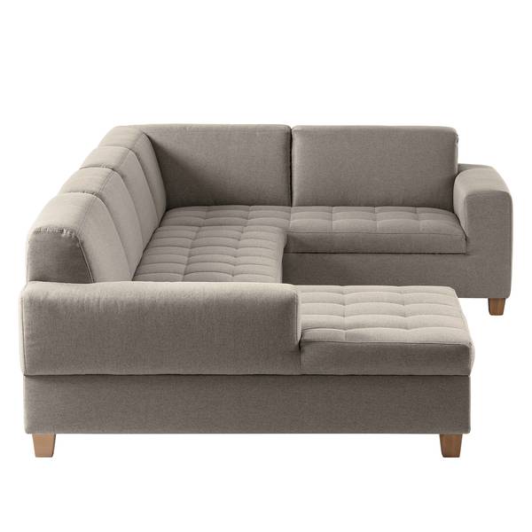 Wohnlandschaft Roblin Webstoff Bona: Graphit - Longchair davorstehend links / Ottomane rechts - Schlaffunktion