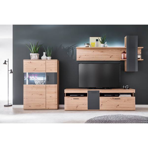 Highboard Callington II Balkeneiche Dekor / Anthrazit