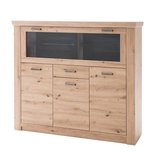 Highboard Mendes I balken-eikenhouten look/antracietkleurig