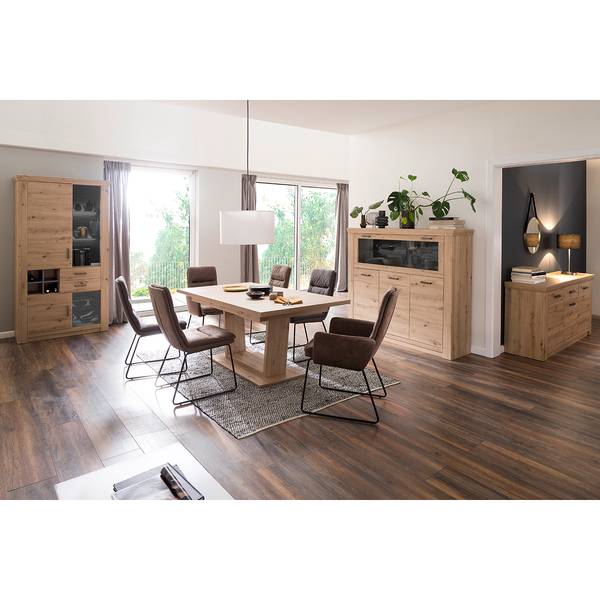 Highboard Mendes I balken-eikenhouten look/antracietkleurig