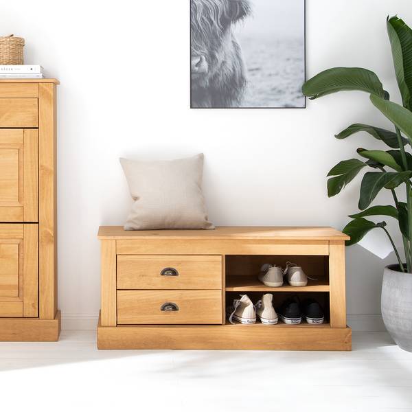 Garderobenbank Neely Kiefer massiv - Kiefer