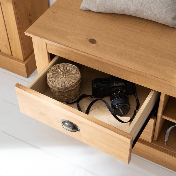 Garderobenbank Neely Kiefer massiv - Kiefer