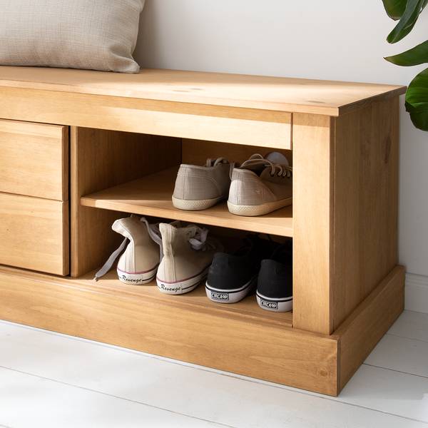 Garderobenbank Neely Kiefer massiv - Kiefer