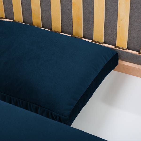 Schlafsofa LATINA Country Deluxe Samt - Samt Krysia: Dunkelblau - Breite: 205 cm