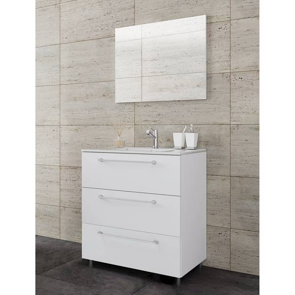 Salle de bain Melville III (3 éléments) Blanc - Largeur : 60 cm