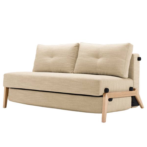 Schlafsofa Cubed Nylon - Stoff Linen: 612 Sand Grey - Breite: 148 cm - Eiche Hell