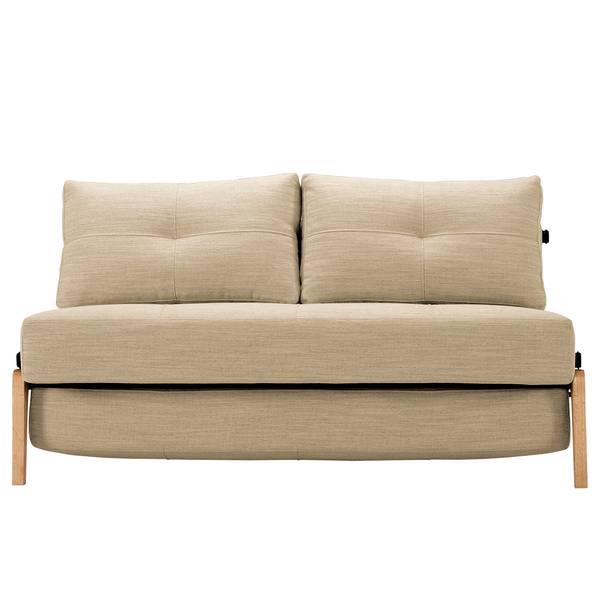 Schlafsofa Cubed Nylon - Stoff Linen: 612 Sand Grey - Breite: 148 cm - Eiche Hell