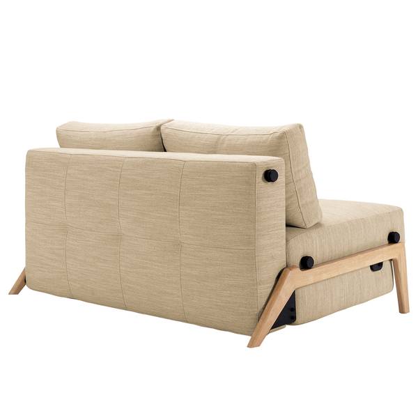 Schlafsofa Cubed Nylon - Stoff Linen: 612 Sand Grey - Breite: 148 cm - Eiche Hell