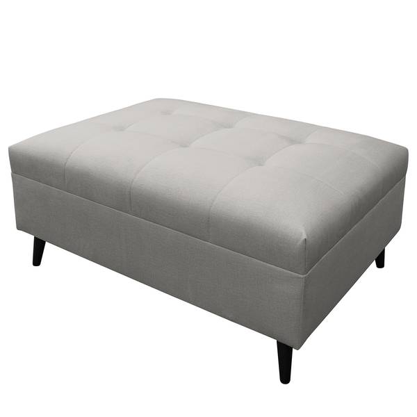 Ecksofa PRUNO mit Hocker Microfaser Faria: Grau - Ottomane davorstehend links