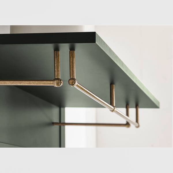Wandgarderobe Beauville mosgroen/goudkleurig