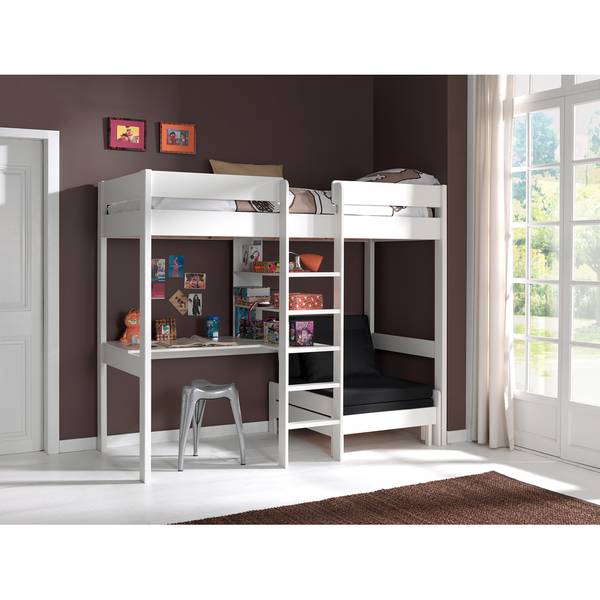 Hochbett Pino I Kiefer massiv - Weiß