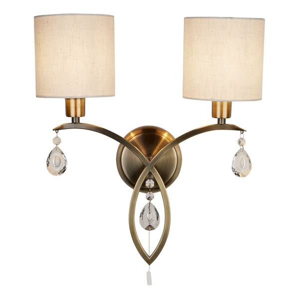 Applique murale Alberto Tissu mélangé / Acier - 2 ampoules