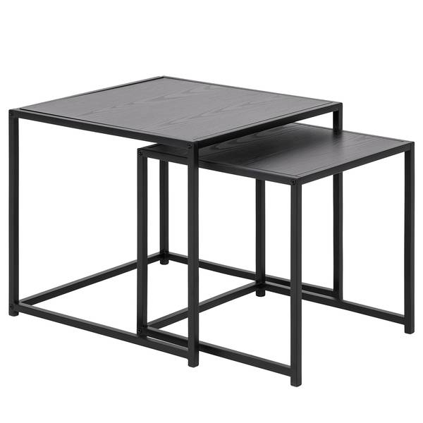 Beistelltisch Coogee II (2-teilig) Eiche Schwarzbraun Dekor