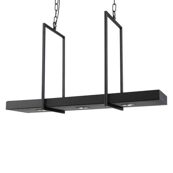 LED-hanglamp Tray roestvrij staal - 3 lichtbronnen - zwart