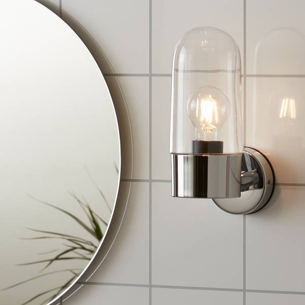 Wandlamp Zen I glas/staal - 1-lichts